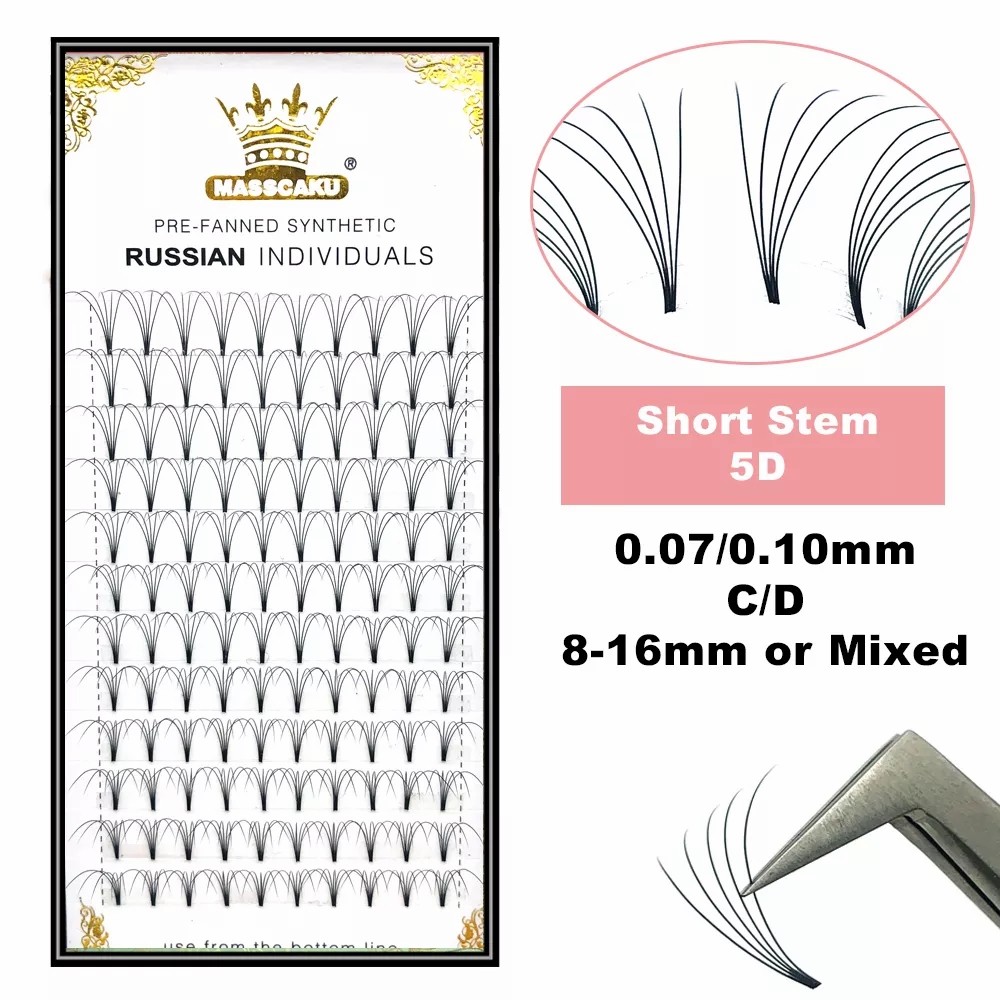 Eyelash Extension For Asian Eyes - MASSCAKU Premade Russische Volume Korte Steel
