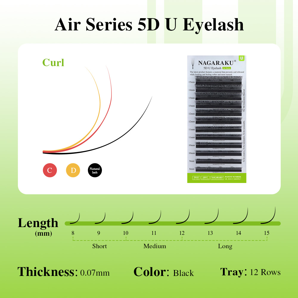 NAGARAKU U-vorm 3D/4D/5D Zacht - Eyelash Extension Human Hair recensie en prijs