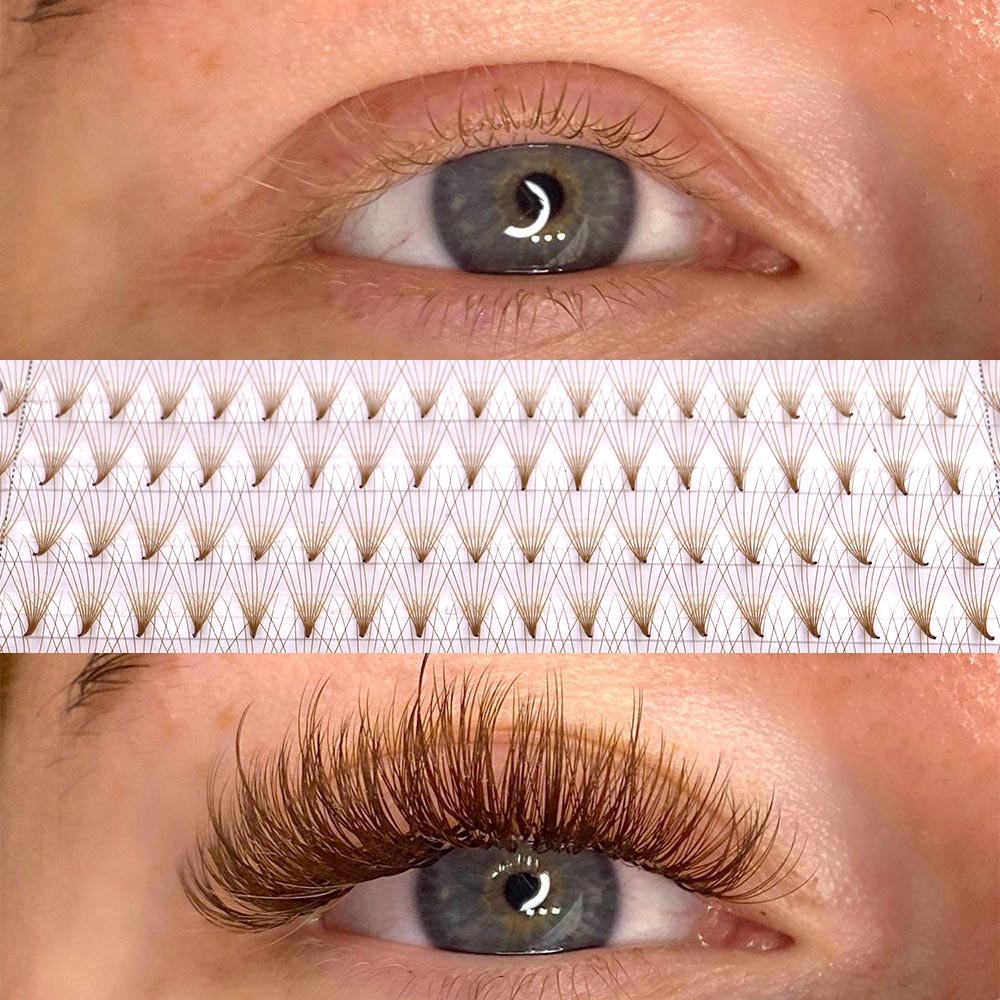 320 gekleurde puntige bruine p - Eyelash Extension Russian recensie en prijs